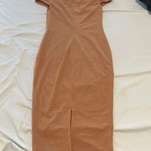 Fashion Nova Tan Midi Dress